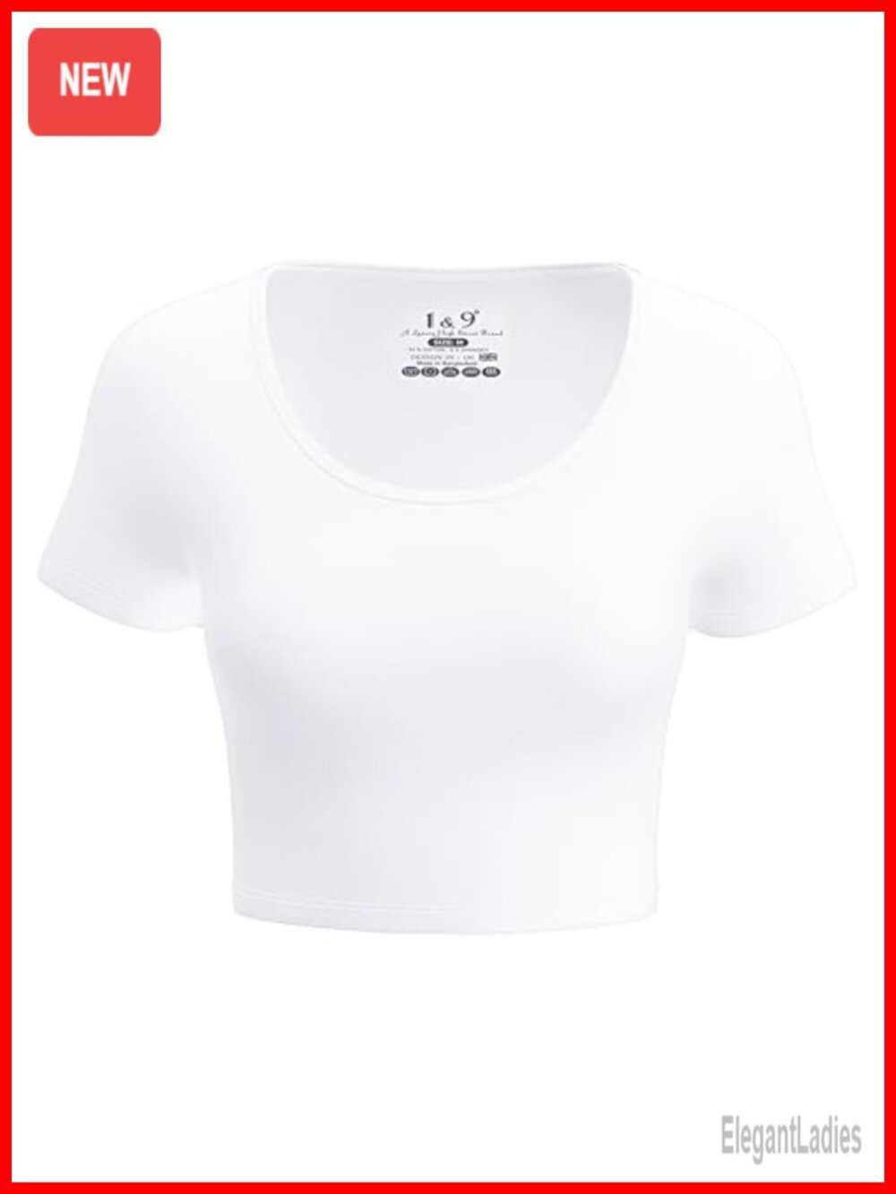 Women's Cotton Blend Crop T-Shirt Short Sleeve Scoop Neck Slim Fit Summer Top